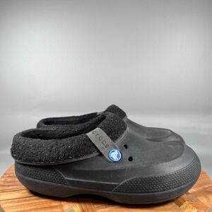 Crocs Classic Blitzen Lined Clogs Black Men Size 8 Women Size 10 Comfort Warm